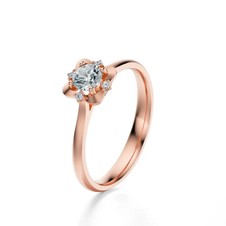 Pierścionek z różowego złota z diamentami AJPZ_139